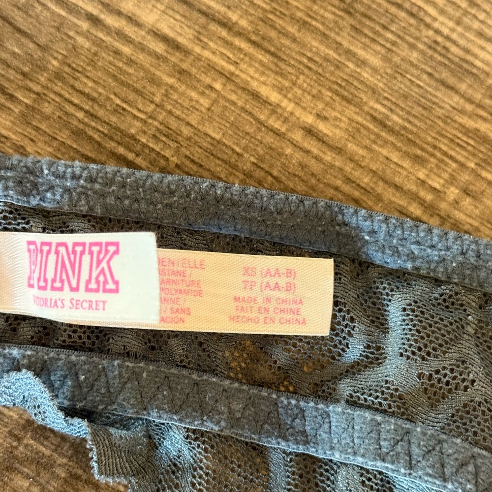 Victoria Secret Pink Gray Halter Lace Bralette SZ XS NWOT - Picture 7 of 7
